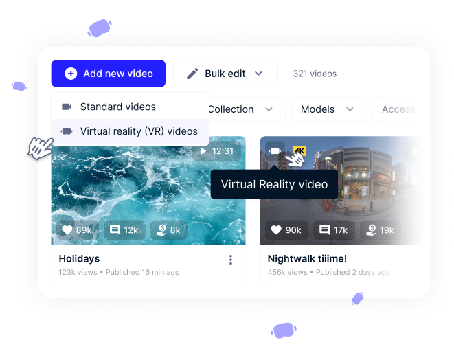 Virtual Reality (VR) videos